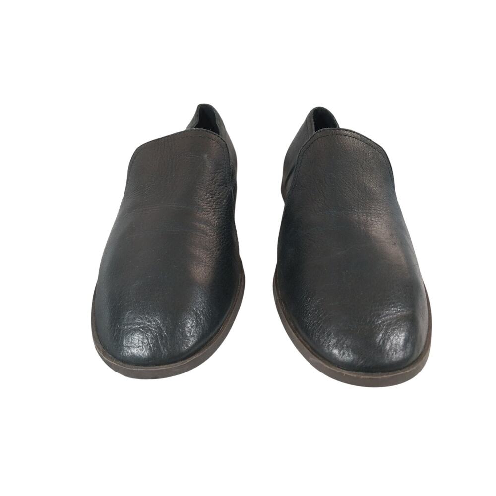 LUCKY BRAND! BLACK GENUINE LEATHER 'NO HEEL" SLEEK & CHIC LOSFER FLATS! SZ 8.5M - Picture 5 of 10